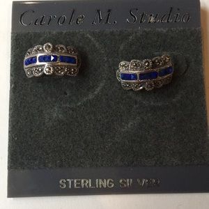 Sterling silver /Blue Stone Earrings